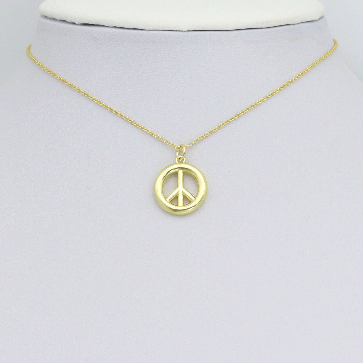 Gold Peace Sign Charm Pendant, Sku#L729