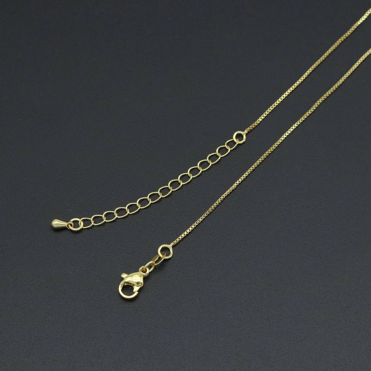 0.8mm Thin Gold Finished Box Chain Necklace, sku#JD07