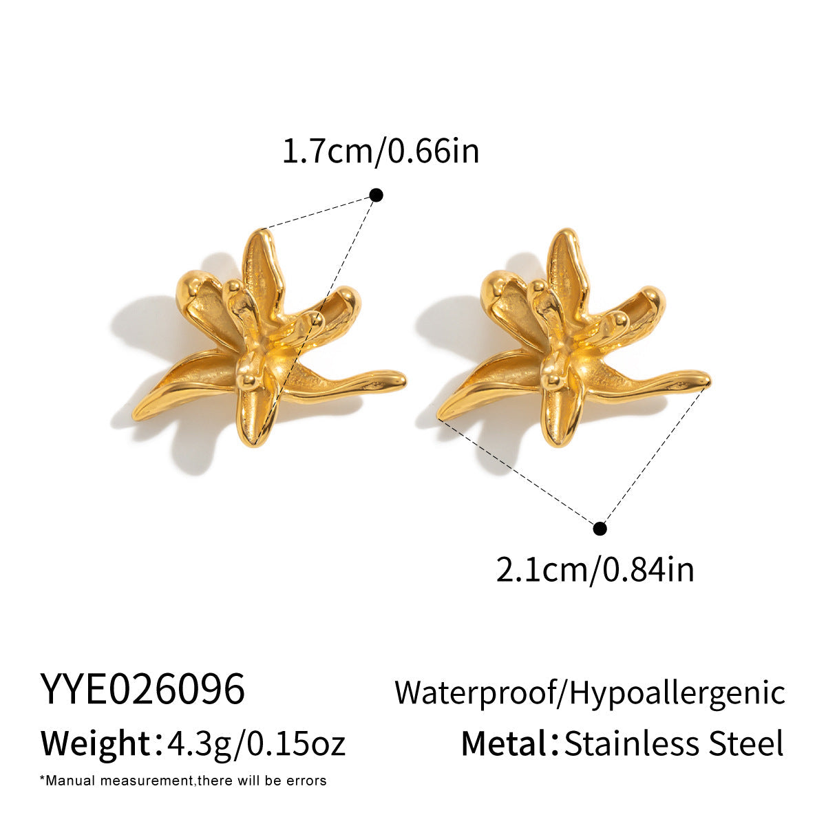 Irregular Flower Stud Earrings For Women