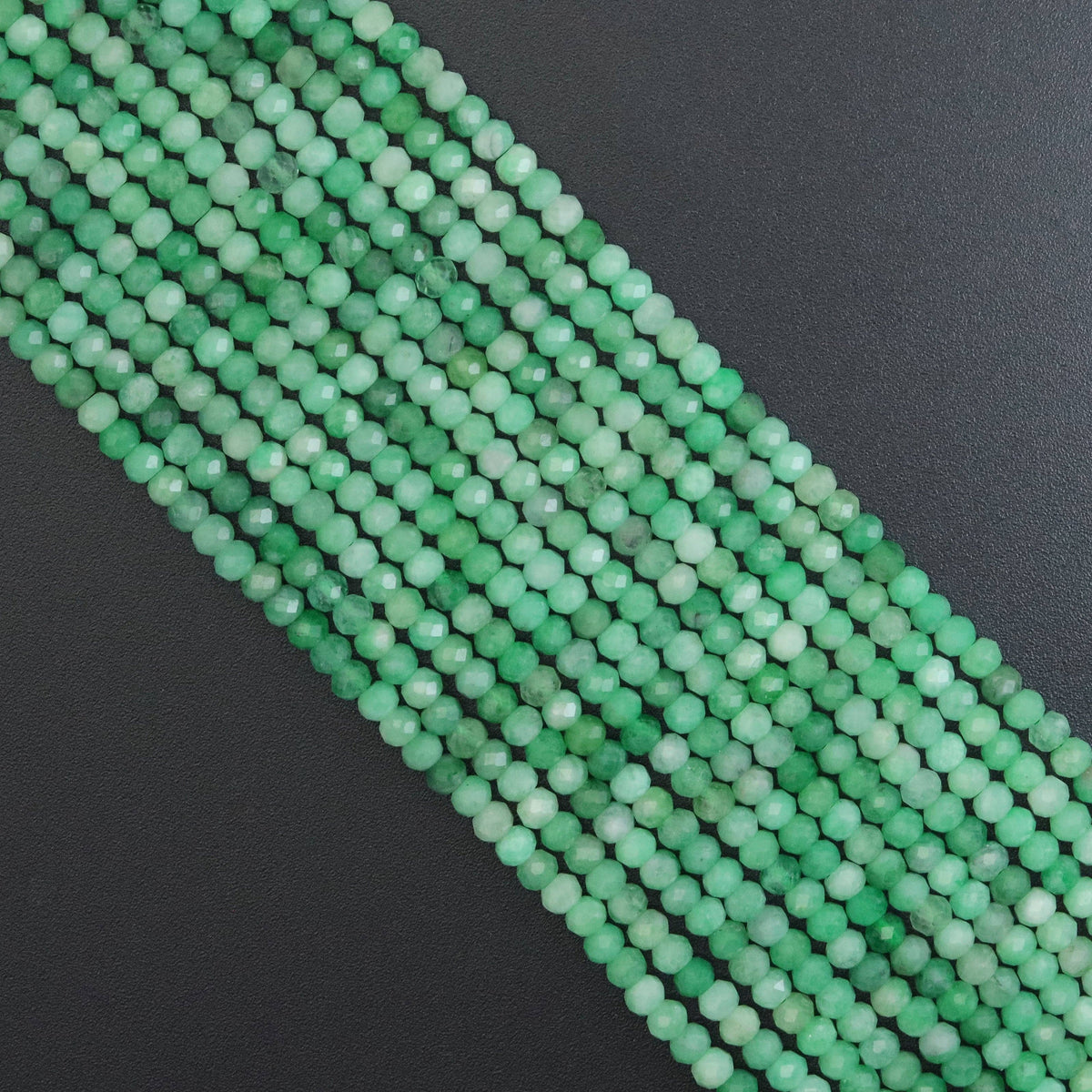 High Quality Emarald Rondelle Faceted Beads, Sku#U1883