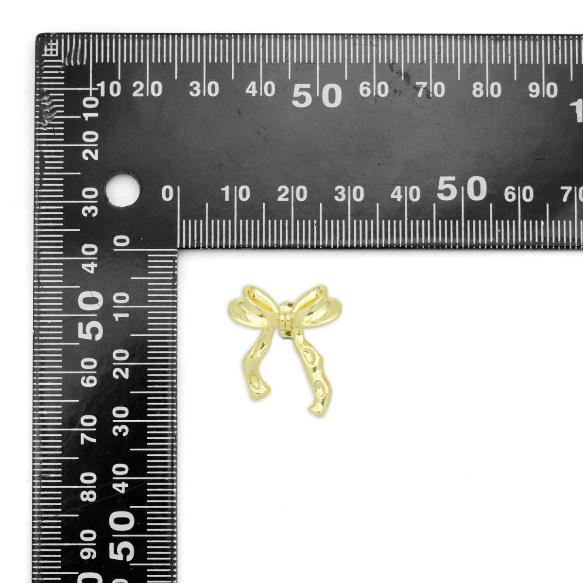 Gold Silver Tie Bow Stud Earrings, Sku#A419