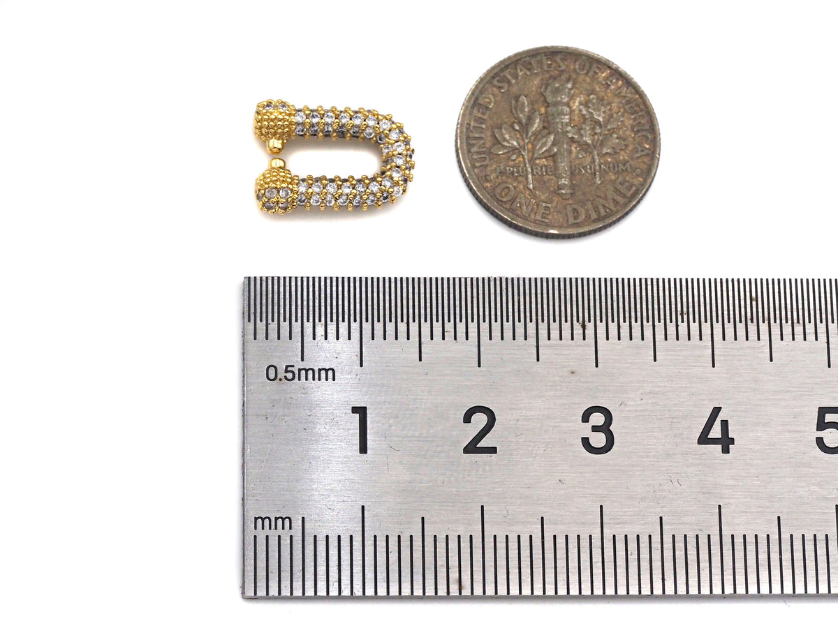 Fully CZ Micro Pave U Shape Connector links for Chains, Connector Link, Easy hook Clasp/Link/Connector, 11.4x13.8mm,sku#N53
