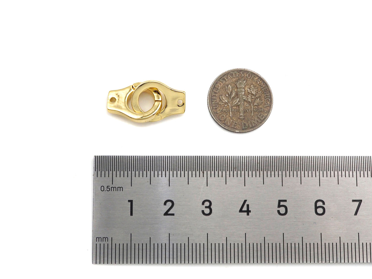 18K Dainty Gold Hand Cuff Shape Connector, Necklace Bracelet Links,11x15mm, Sku#LD26