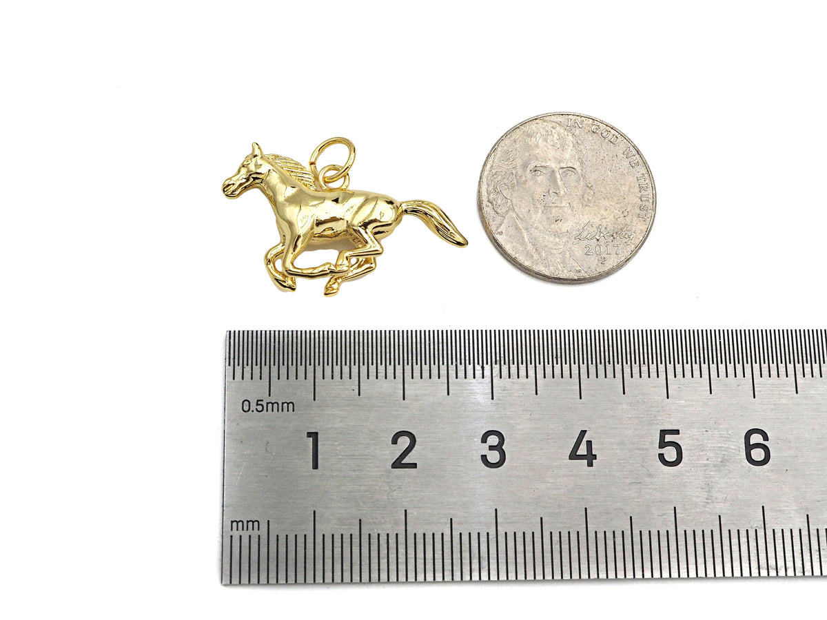 18K Gold Filled Running Horse Shape Pendant,Sku#z1352