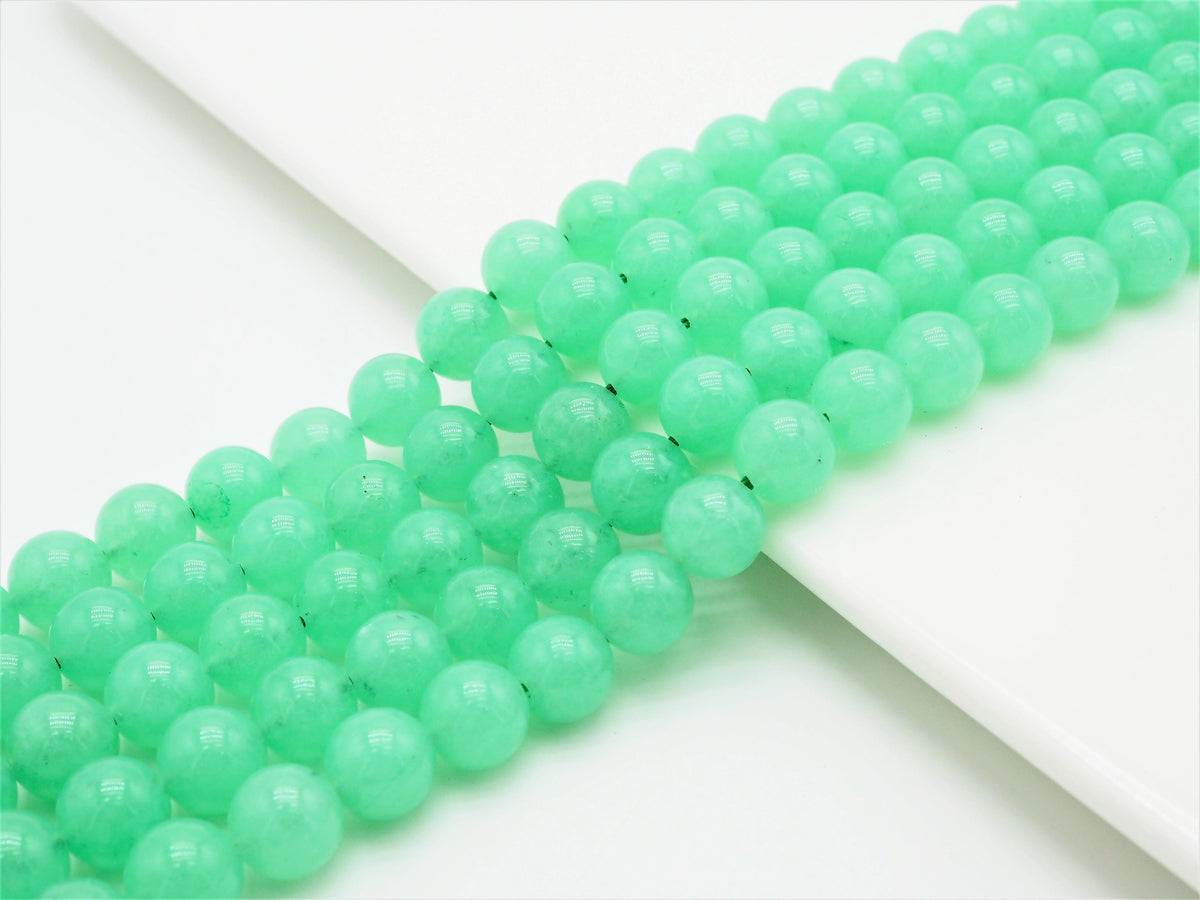 Chrysoprase Jade Round Smooth Beads, 6mm/8mm/10mm Jade,Green Gemstone Beads, 15.5'' Full Strand, SKU#U306C