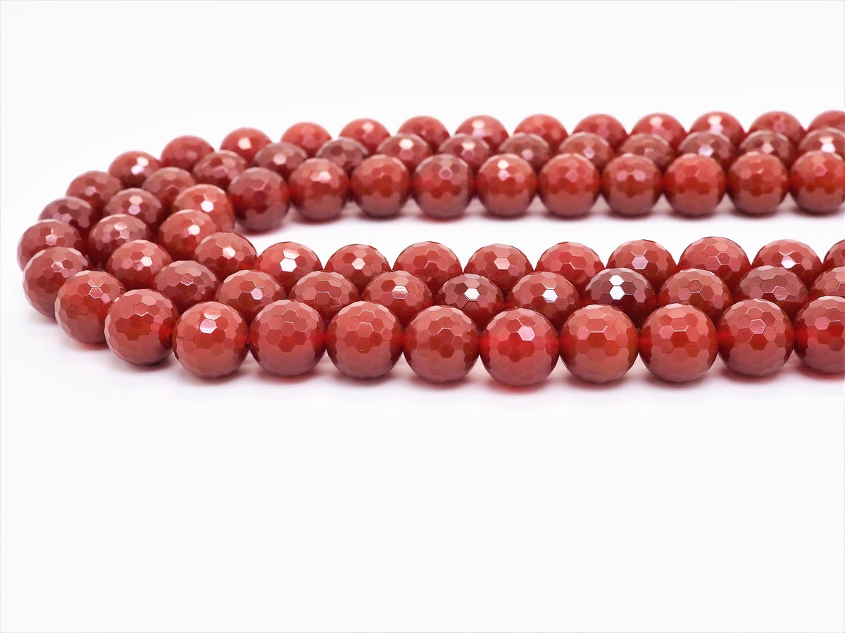Quality Faceted Carnelian Beads,6mm/8mm/10mm/12mm, Red Carnelian Beads,15.5" Full Strand, SKU#U321