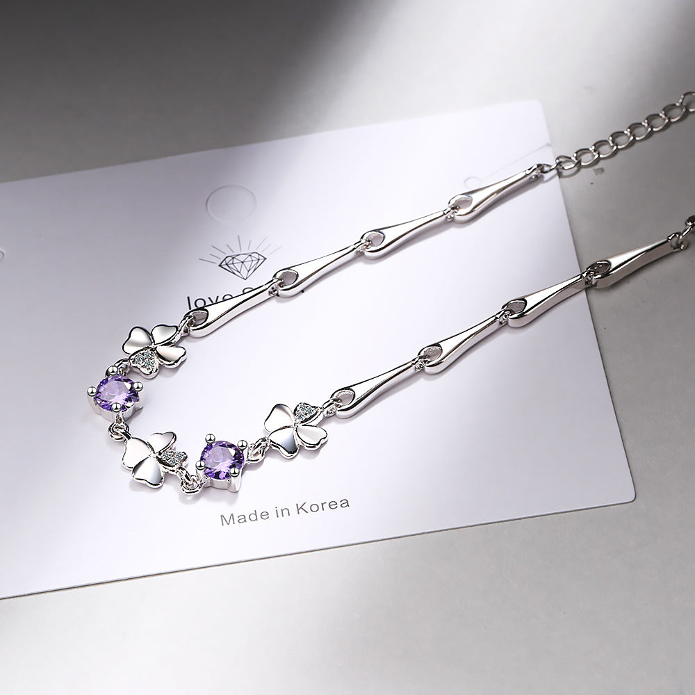 Women's Flower Korean Minimalist Fresh Heart Clover Bracelet