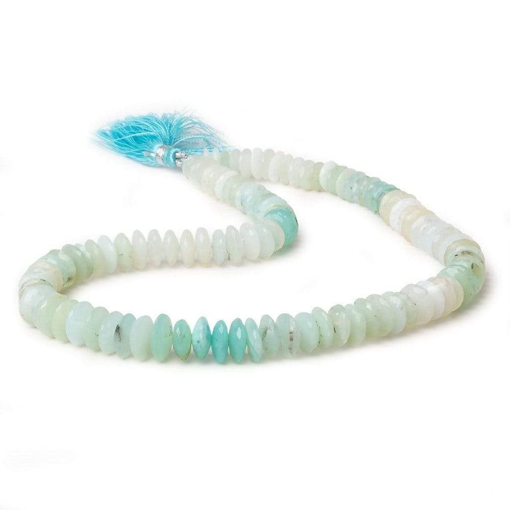 10mm Blue Peruvian Opal German Faceted Rondelle Beads 15 inch 108 beads AA