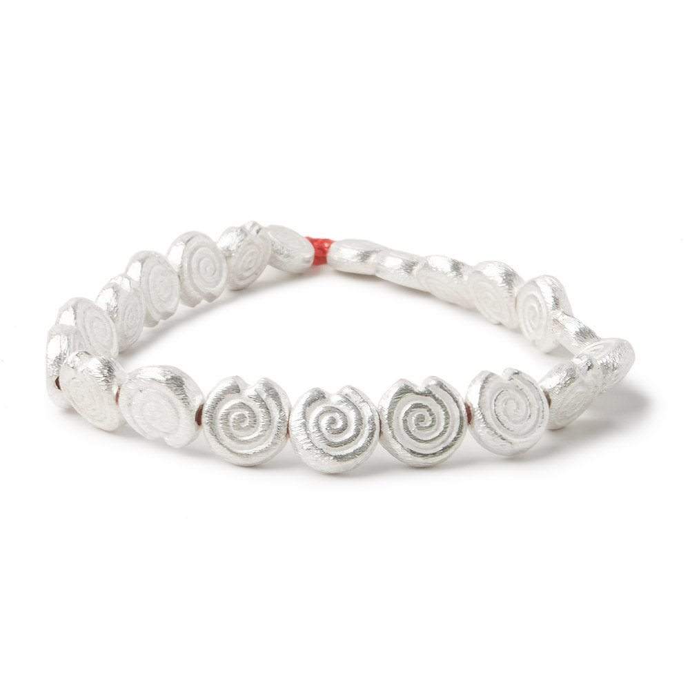 10mm Sterling Silver plated Copper Spiral Beads 8 inch 21 pieces