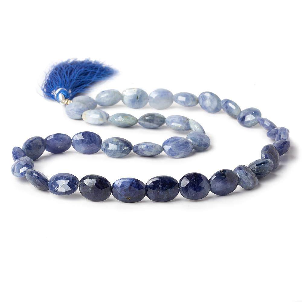 12x10mm Shaded Blue Sapphire Faceted Oval Beads 16 inch 33 pieces A