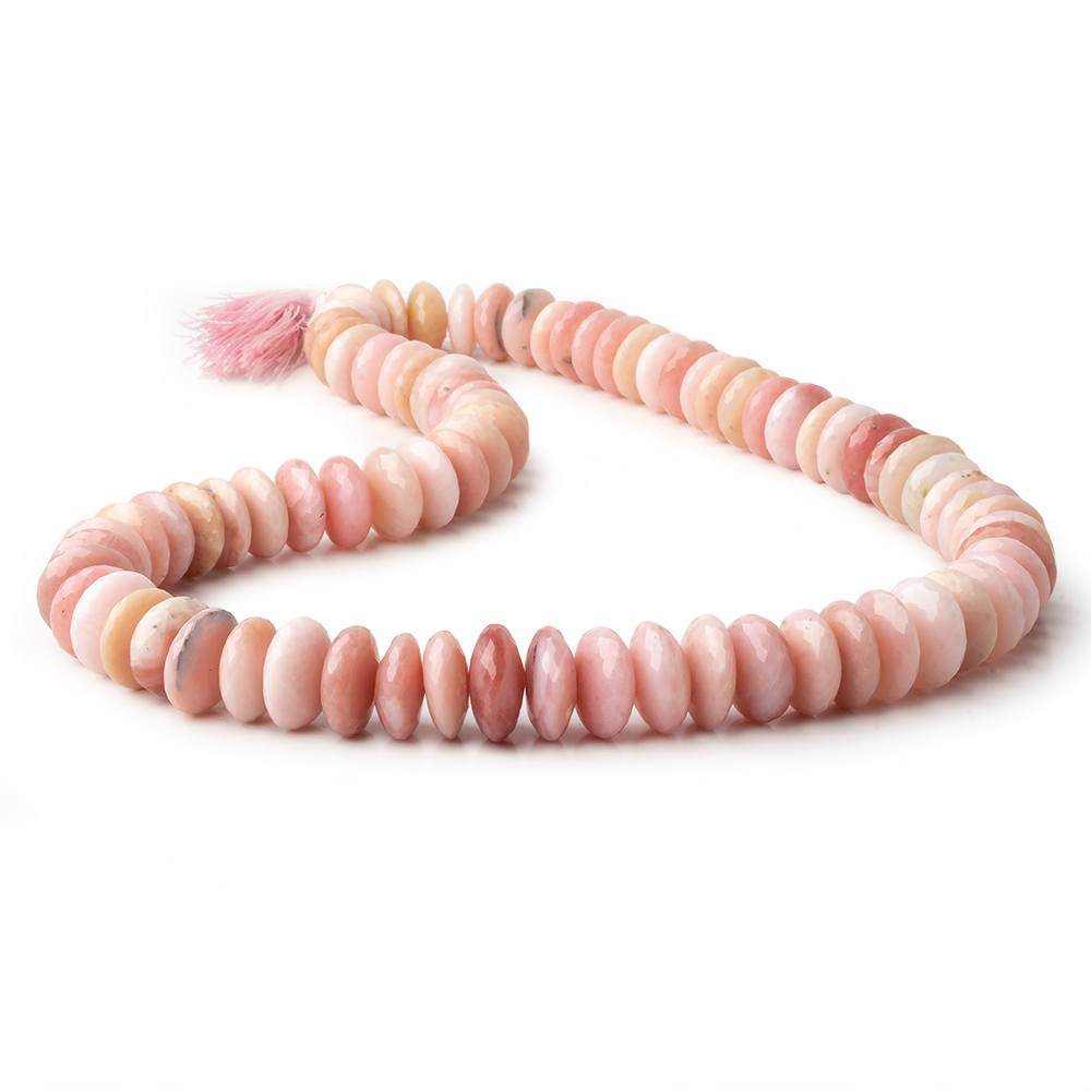 11-14mm Pink Peruvian Opal German Faceted Rondelle Beads 17.5 inch 78 pcs AA