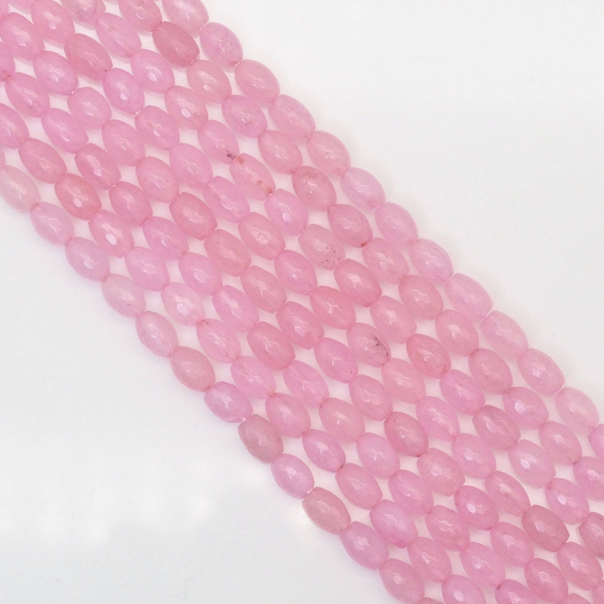 Rice Shape Faceted Pink Jade Beads, Sku#U1716