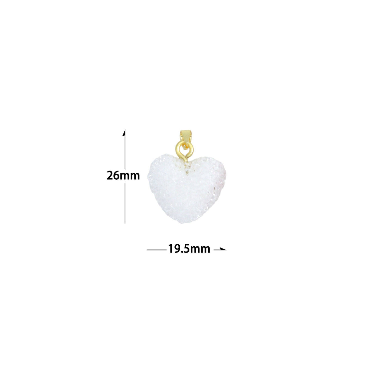 White Red Puffy Heart Charm Pendant,Sku#LD720