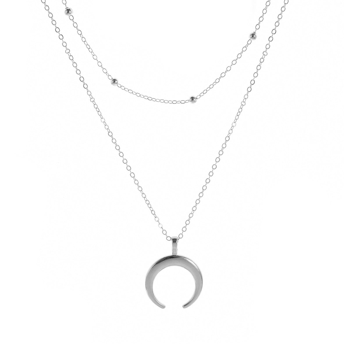 Ornament Bohemian Double Angle Gold Plated Layered Short Necklaces