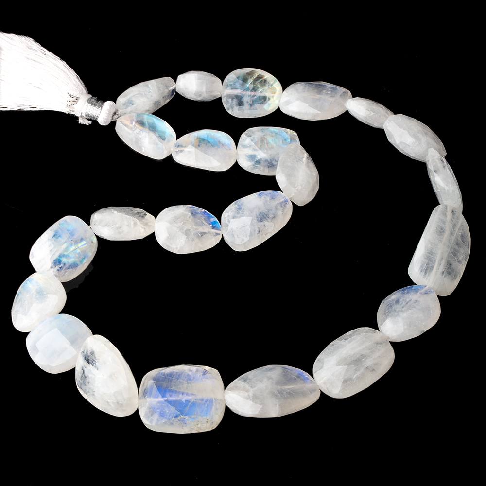 13x12-27x21mm Rainbow Moonstone faceted nuggets 14 inch 20 beads AA