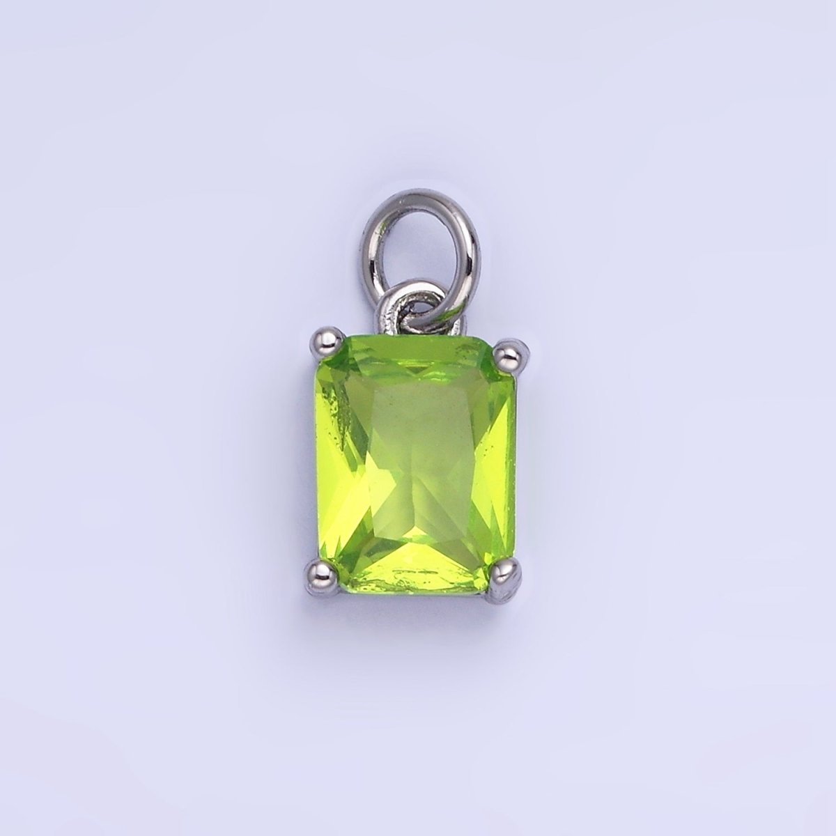 14K Gold Filled 15mm CZ Cubic Zirconia Baguette Charm in Gold & Silver | W607 - W622