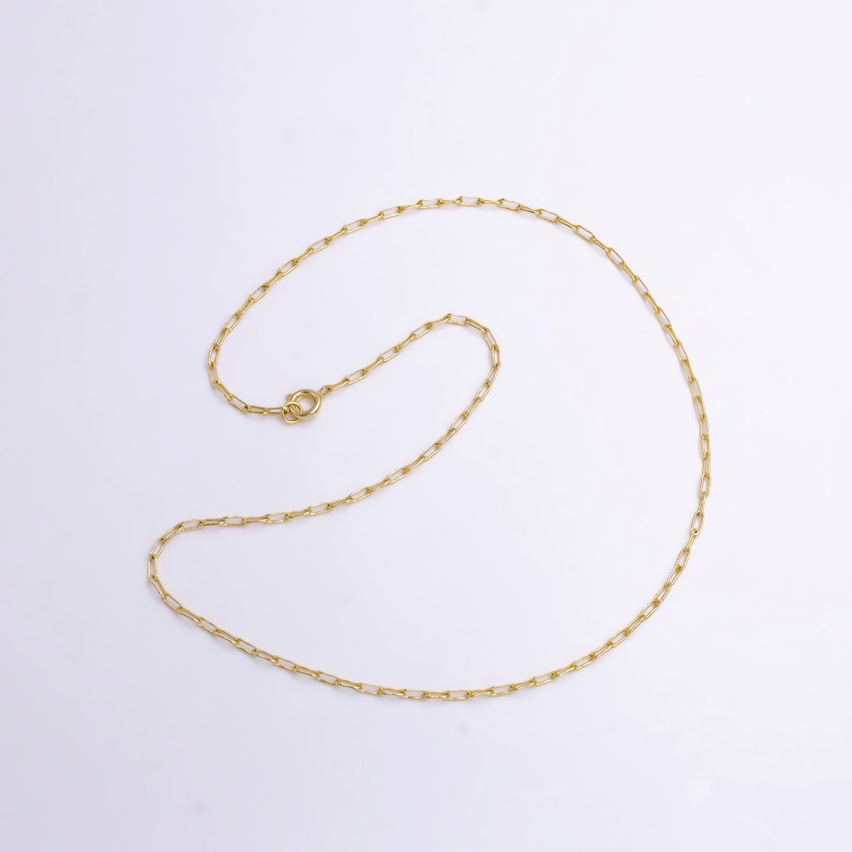 14K Gold Filled PaperClip Chain Necklace 17.8 inch Chain Minimalist Jewelry Ready to wear Necklace for Charm, 2mm w/ Lobster Clasps | CN-952 Clearance Pricing