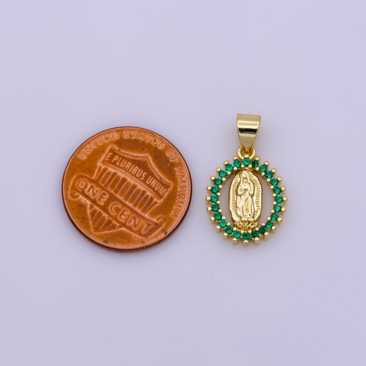 14k Gold Filled Virgin Mary Pendant Necklace Pink Micro Pave Virgen de Guadalupe Medallion Pendant for Necklace Religious Jewelry Supply I-901~I-904 N-1406