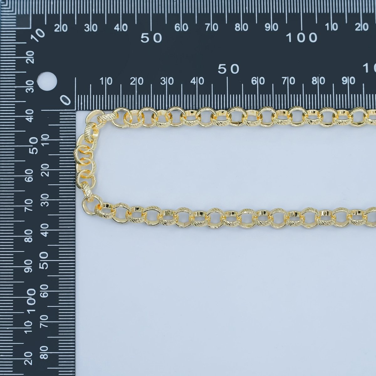 14K Gold Plated Rolo Cable Chain by Yard, Gold Plated Cable Rolo Chain, Wholesale bulk Roll Chain for Jewelry Making, Thickness 2mm, ROLL-030 Clearance Pricing