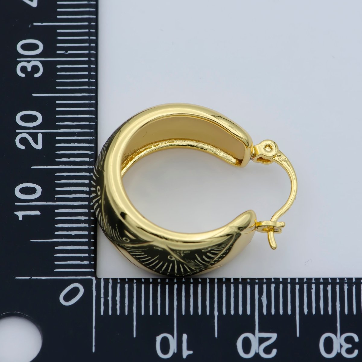 14K Gold Thick Hoops - Gold Thick Hoop Earrings - Chunky Thick Hoops - Light Weight Hoops Dome Earring P-268