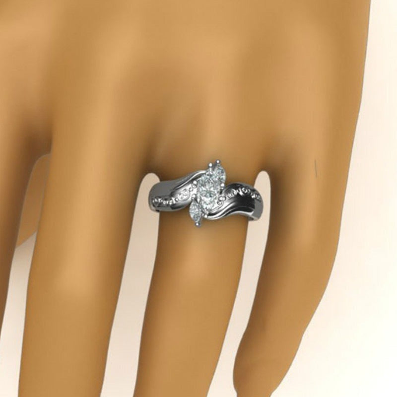 Women's Alloy Inlaid Horse Eye Zircon Popular Ring