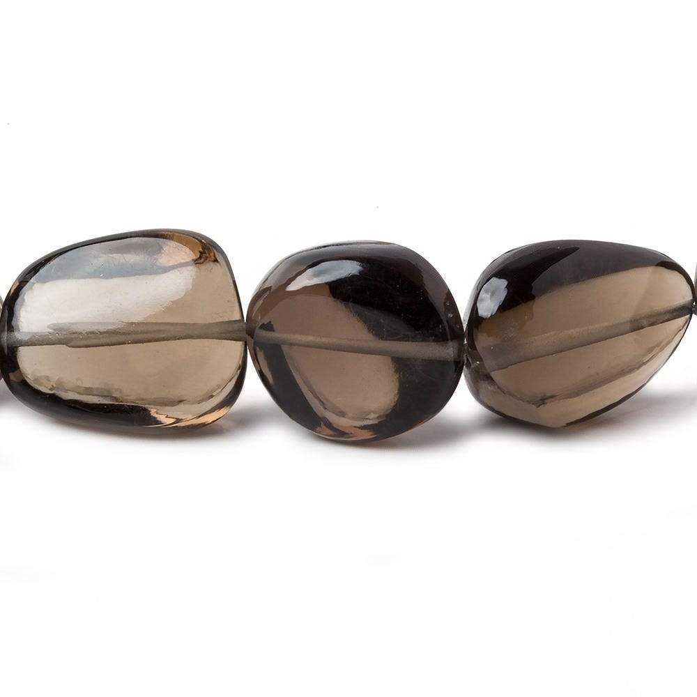 15x13-22x15mm Shaded Smoky Quartz plain nugget beads 14 inch 20 pieces AA