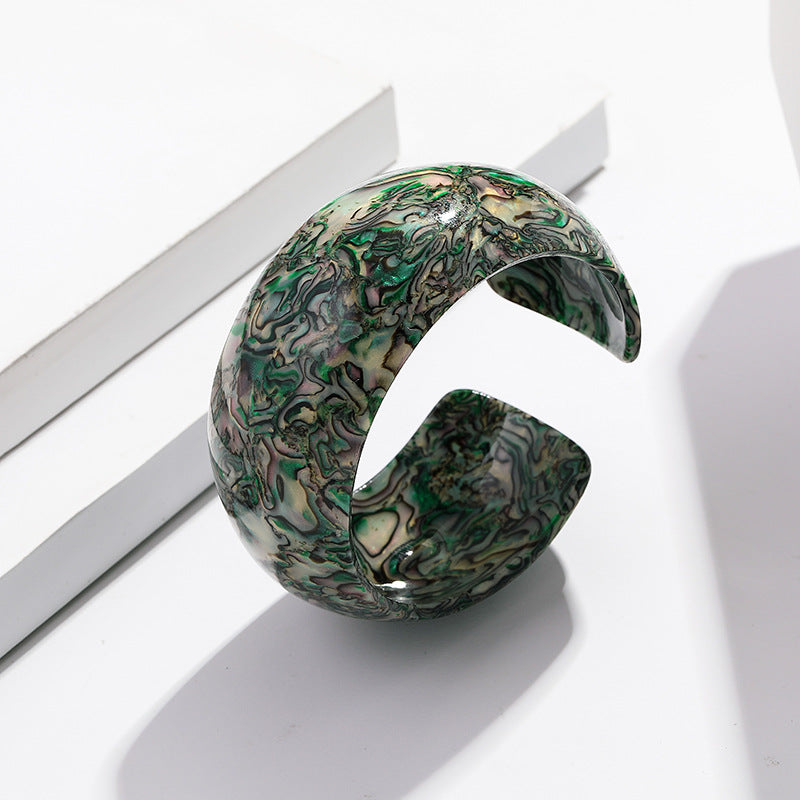 Women's Leopard Print Cellulose Acetate Sheet Open-ended Bracelets