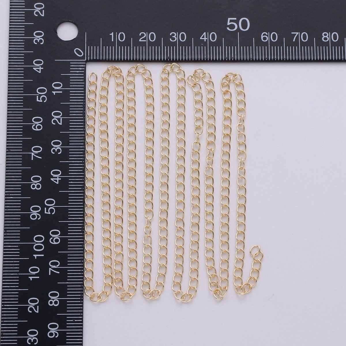 16K Gold Filled 3mm Chain by yard, Unfinished Double Link Chain for Necklace Bracelet Anklet Perfect for Chain Extender component | ROLL-288