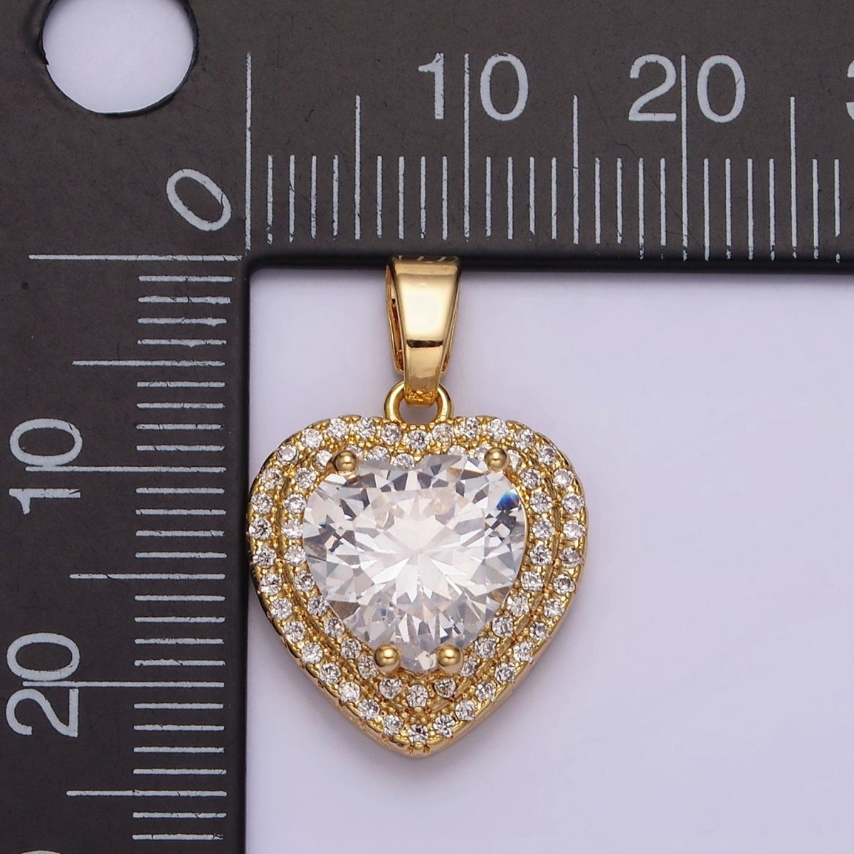 16K Gold Filled Clear CZ Micro Paved Pendant in Gold & Silver | AC1123 AA1124