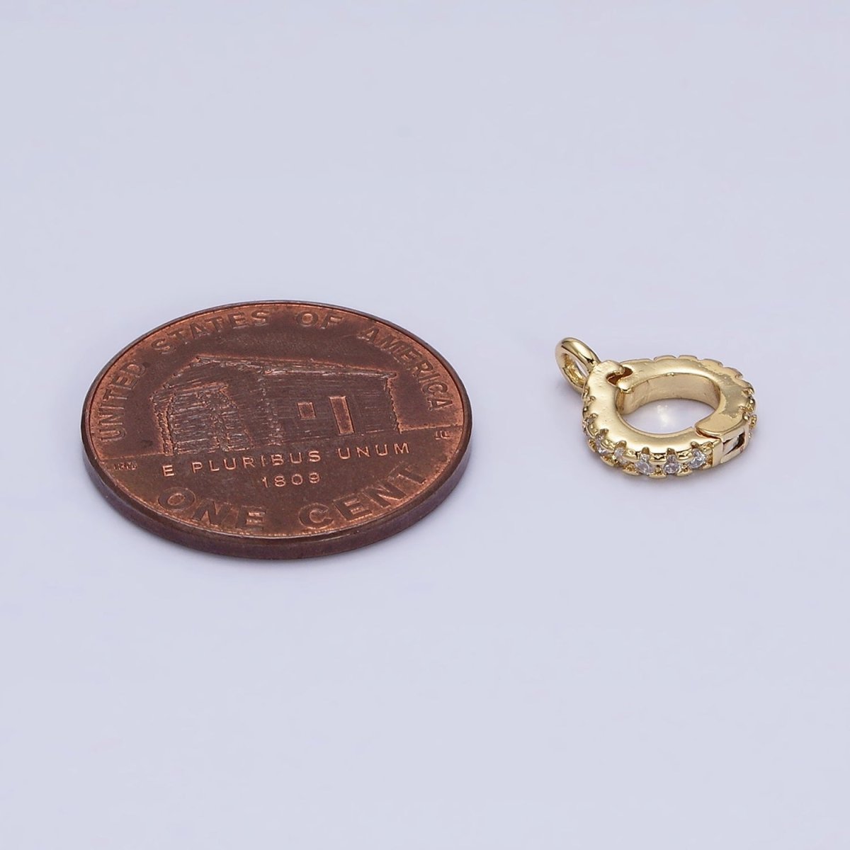16K Gold Filled Micro Paved CZ Removable Interchangeable Bail Charm Holder Jewelry Supply | Z-402