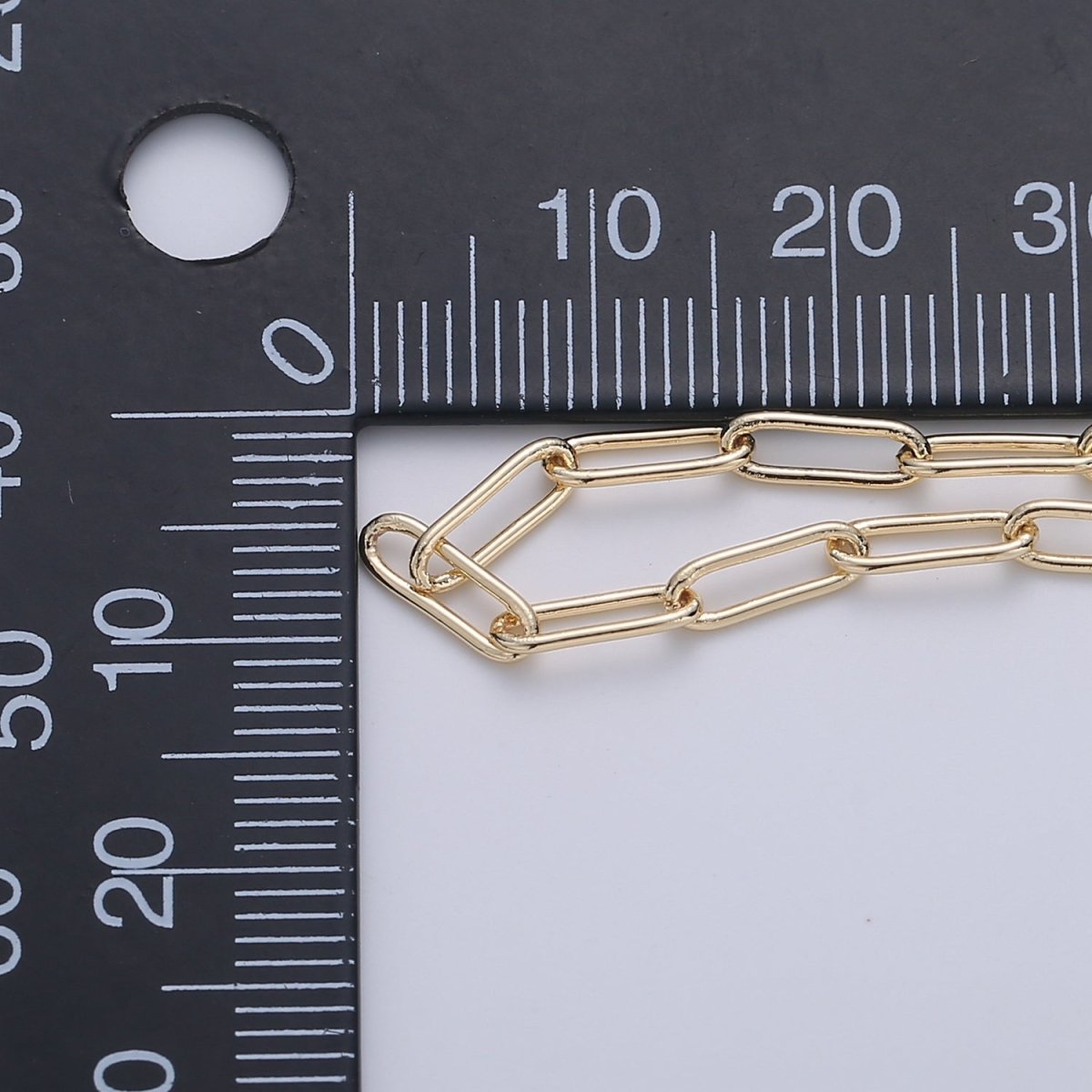16K Gold Filled PAPER CLIP Chain for Necklace Bracelet Anklet Component Supply by Yard, Oval Link Chain | ROLL-299