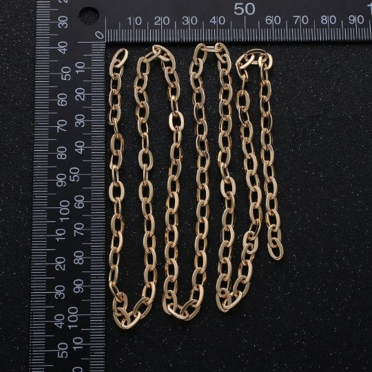 16K Gold Filled Thick Oval Cable Chain By Yard, Bold Cable Link Wholesale Chain Supply Component | ROLL-263