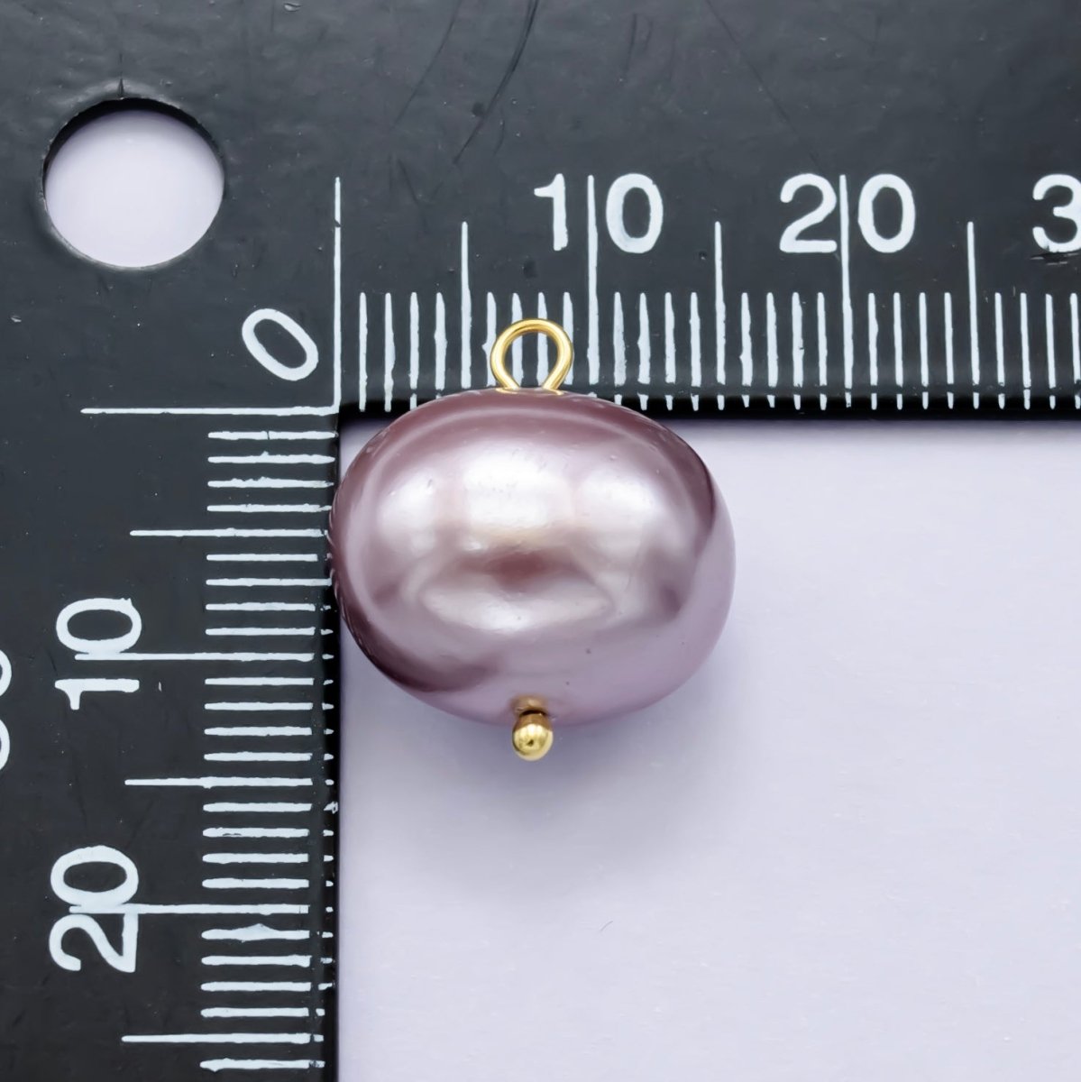 16mm Fresh Water Pearl charm with 14K Gold filled Ball Pin, Potato Pearls Natural Pearls Handmade Loop 2mm loops Purple Pink White Pearl P-1580 P-1581 P-1582
