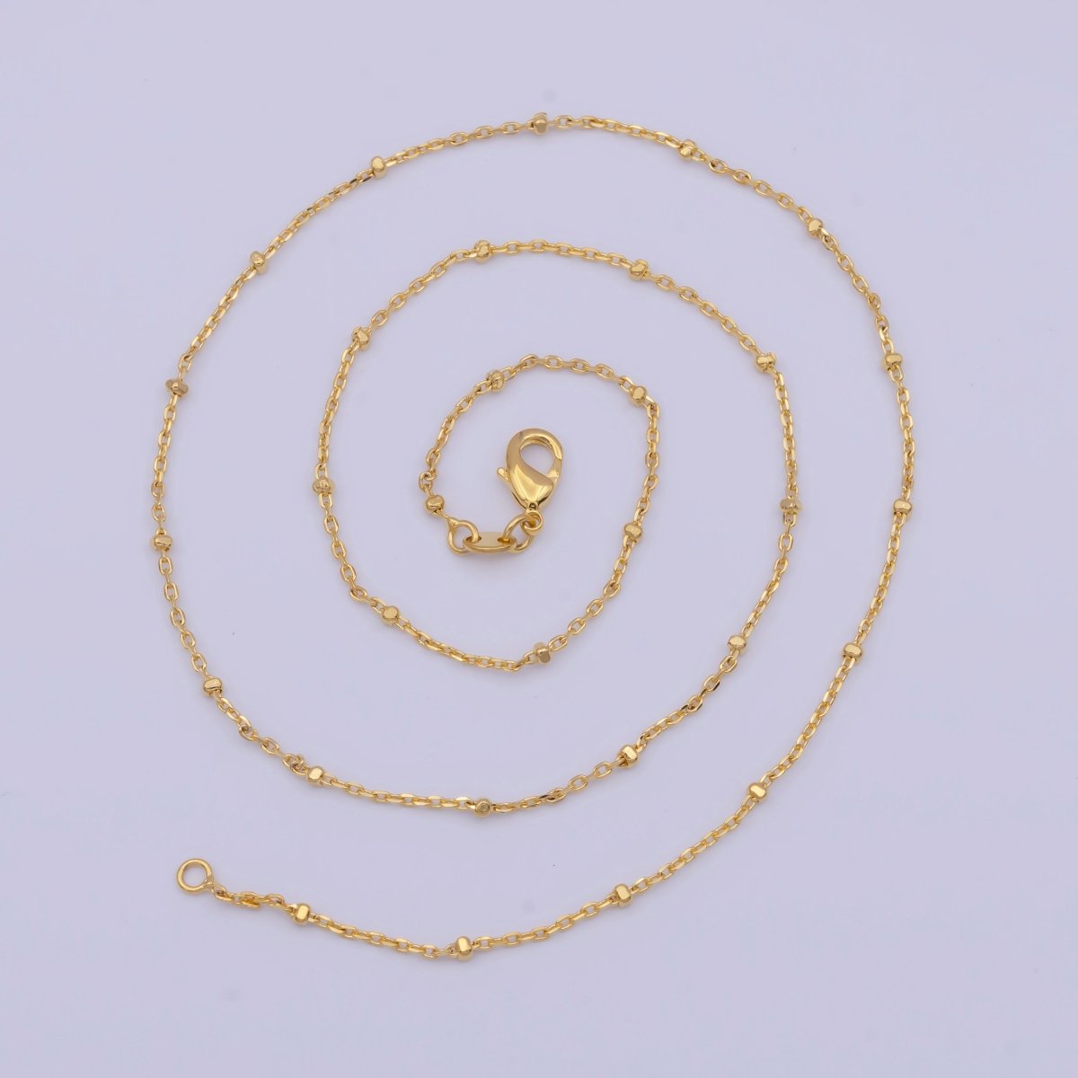 18" Ready to Wear Gold Filled Satellite Chain, Satellite Beaded Chain with Lobster Clasp, Simple Everyday Layering Necklace | WA-1121