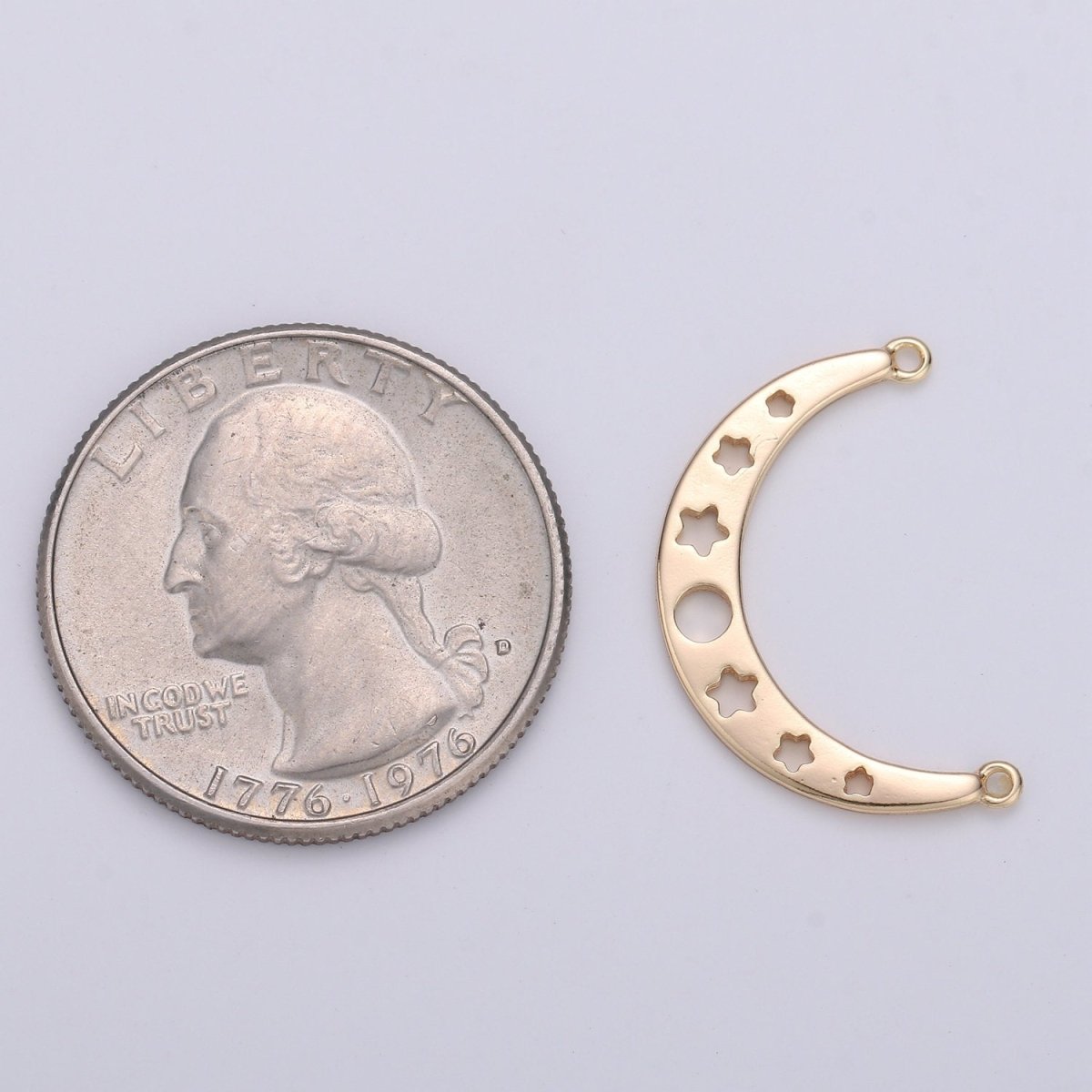 18k Gold Filled Crescent Moon Charm Gold Charm Pendant Minimalist Charm Pendant, Gold Moo Celestial Jewelry F-00937