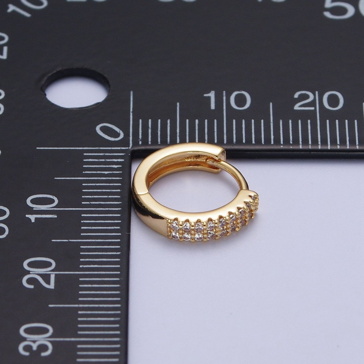 18k Gold Filled Cubic Zirconia Hoops Earrings Minimalist Gold Hoops Diamond Micro Pave CZ Dainty Gold Hoops P-242