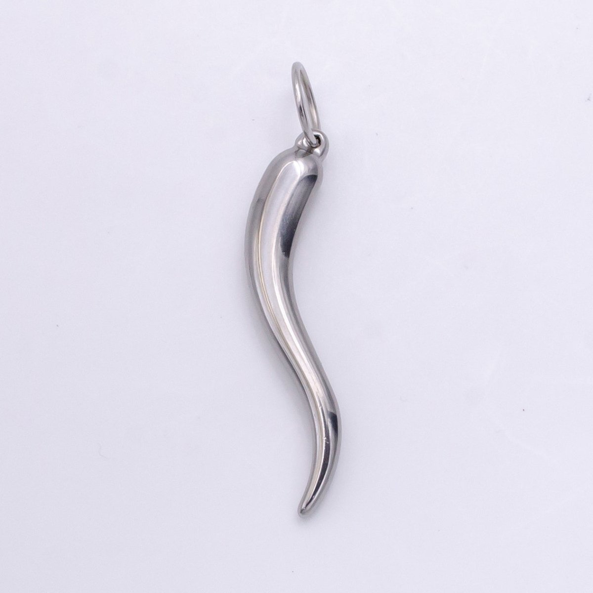 Stainless Steel Italian Horn Charm Cornicello cornetto Good Luck Protection Amulet Pendant for Necklace Jewelry Making Supplies E-659 E-660 J-661