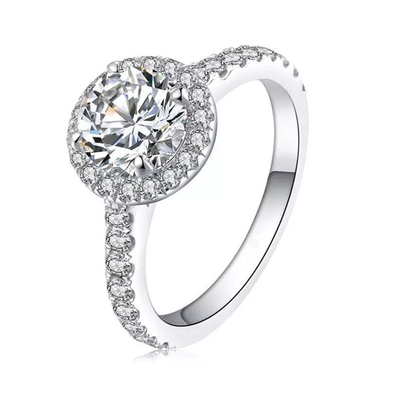 S925 Sterling Silver 1 Carat Moissanite Four-Prong Square Ring For Women, Luxury Shiny, Light Luxury & Versatile