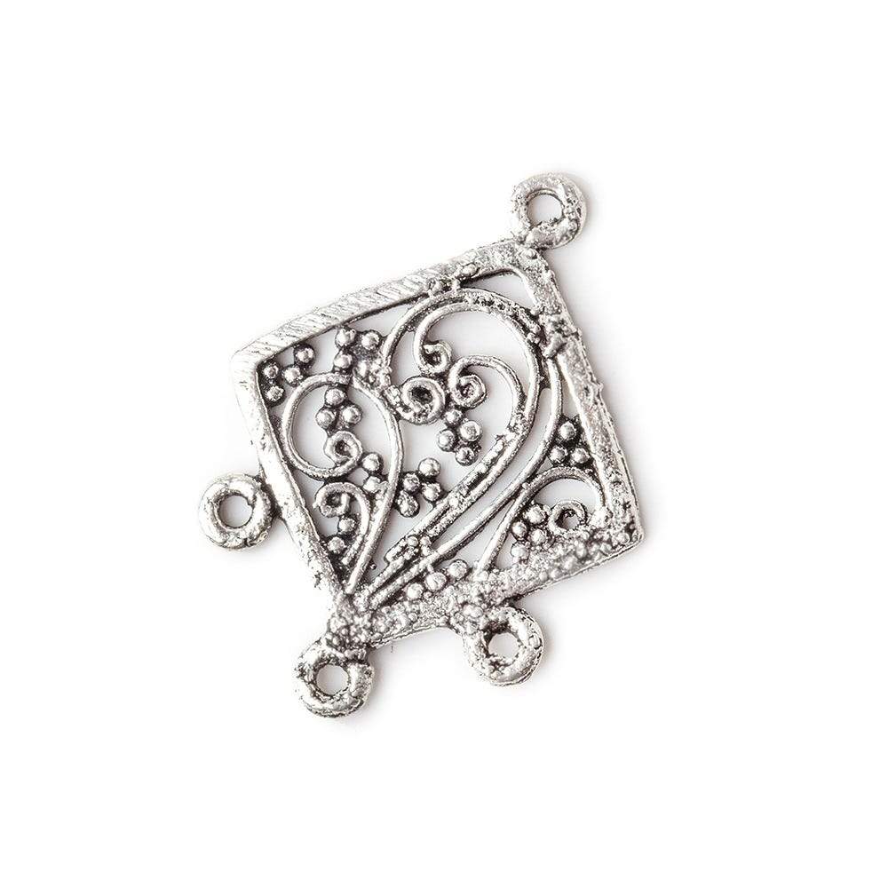 19x14mm Sterling Silver Diamond And Swirl - Spacer Chandelier