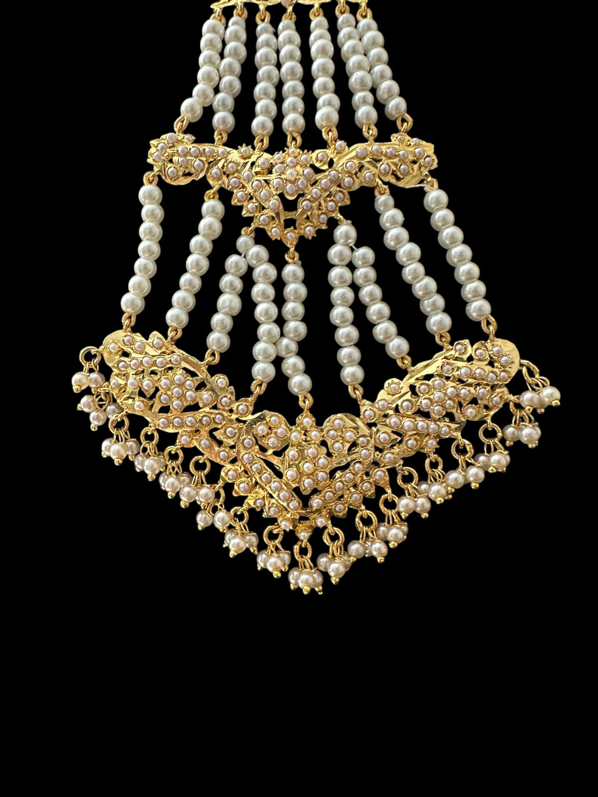 DJHR101G ASMITA jhoomar in pearls ( READY TO SHIP)