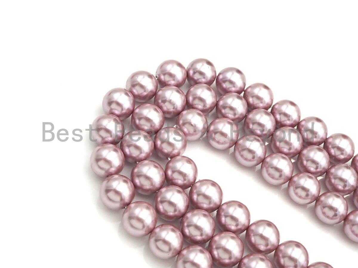 Natural Mother of Pearl Gray Pink Color Round Smooth beads, 8mm/10mm/12mm Gray Pink MOP Beads, 15.5inch strand, SKU#T141