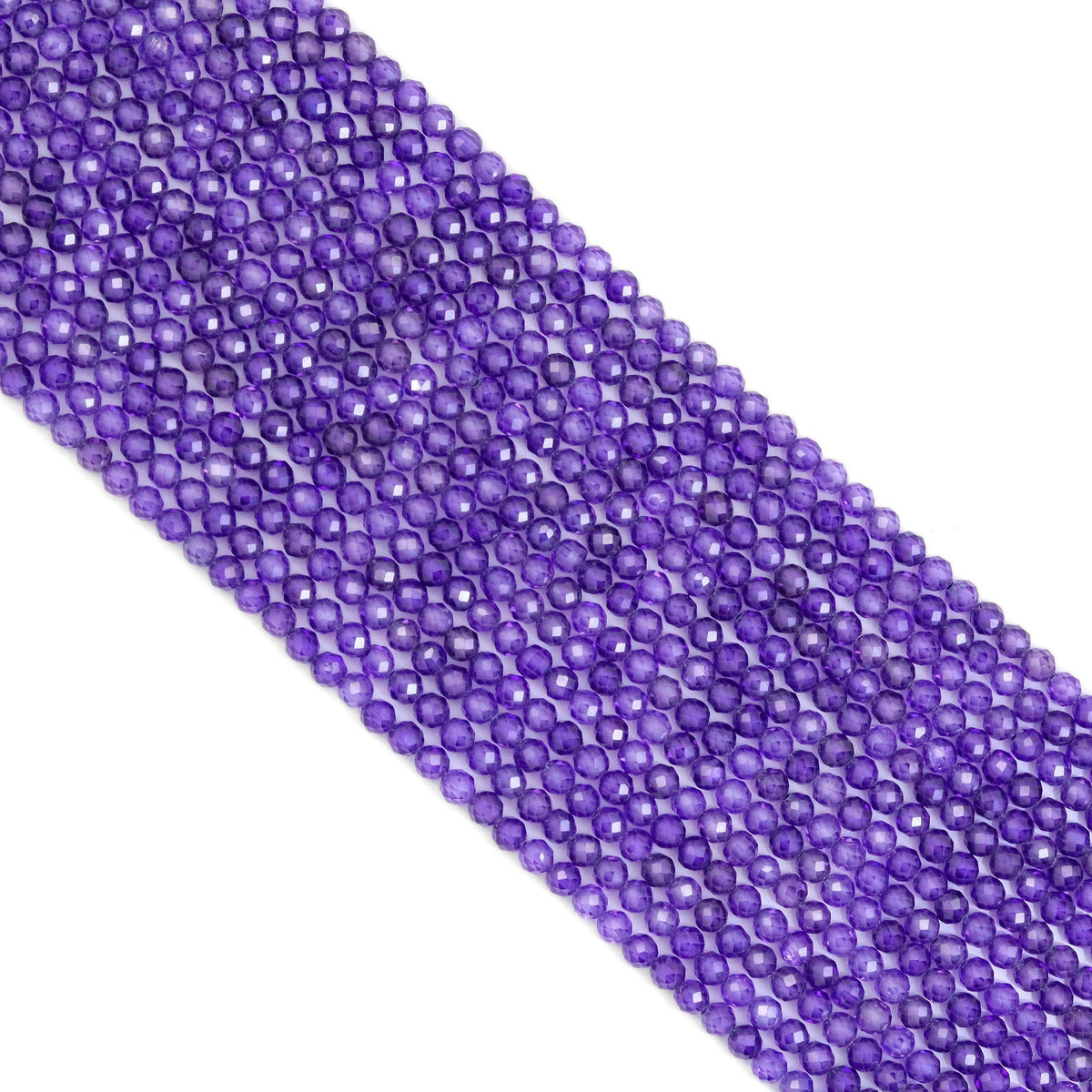 Dark Purple CZ Round Faceted Beads, Sku#U1869