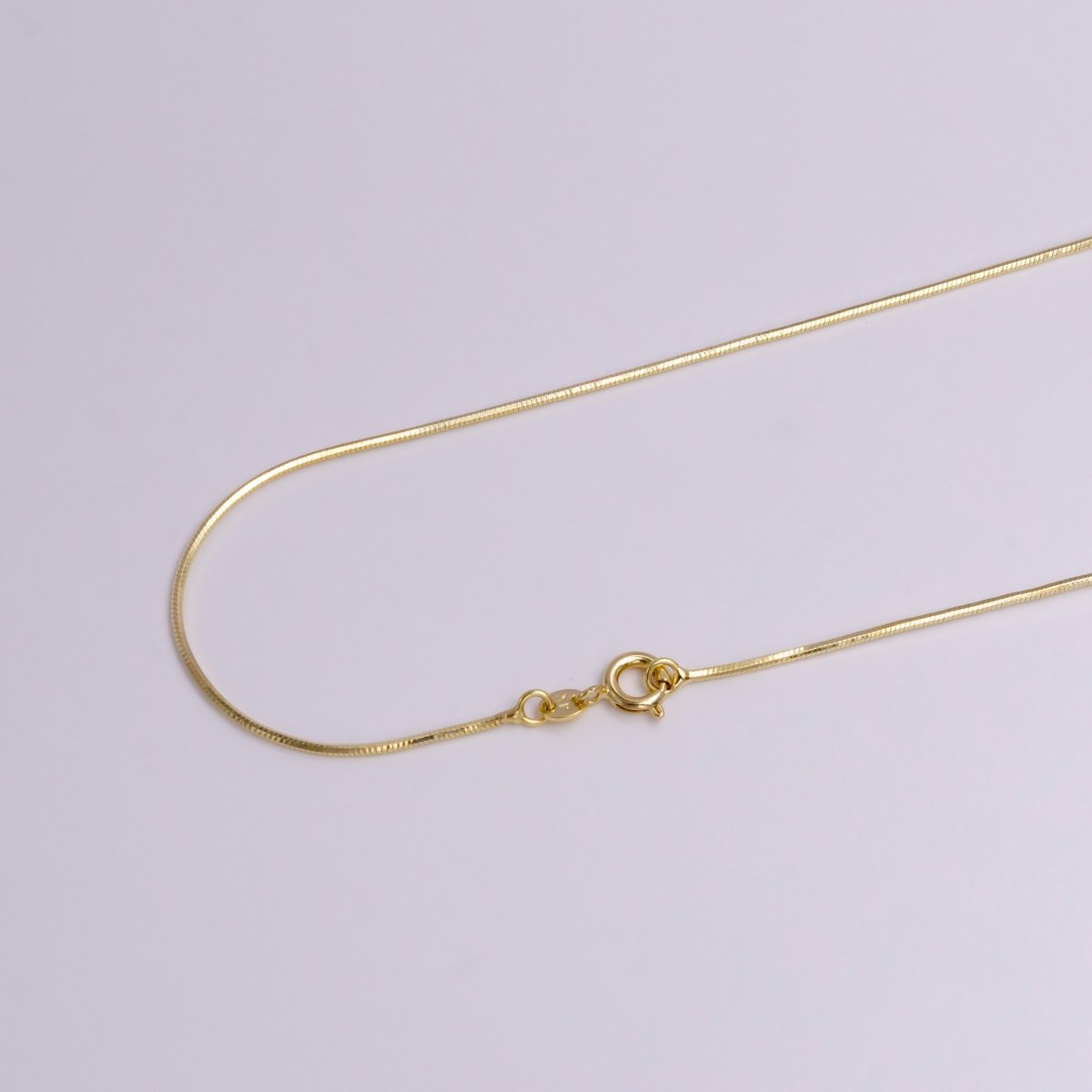 1mm Omega Cocoon Dainty 18 Inch Chain Layering Necklace w. Spring Ring | WA-1905 Clearance Pricing