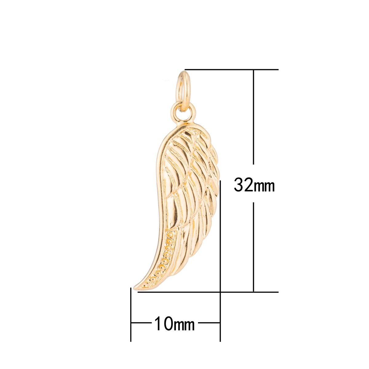 1pc Gold Angel's Wing, Golden Angel, Feather, Bird, Animal, Heavenly DIY Craft Necklace Pendant Charm Bead Bails Findings for Jewelry Making C-186