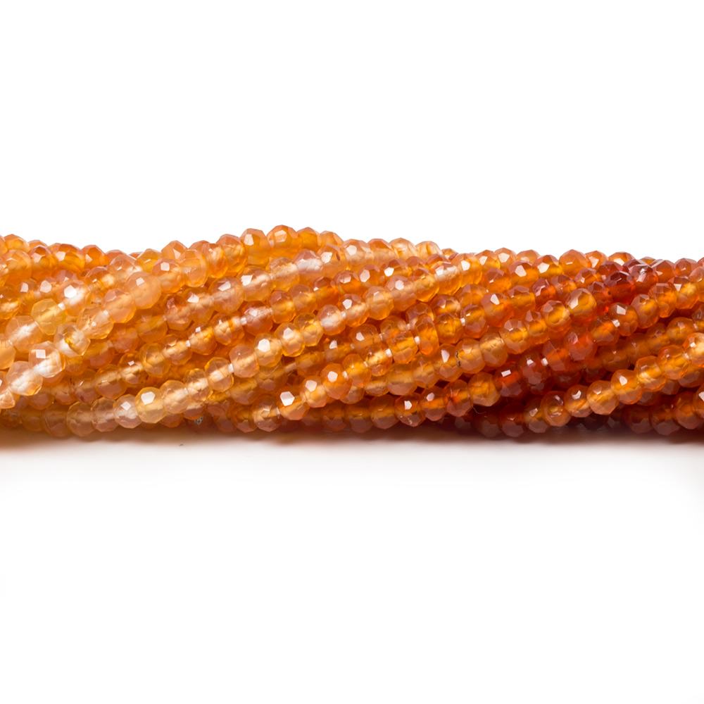 2-2.5mm Carnelian Faceted Rondelle Beads 13.5 inch 172 pieces