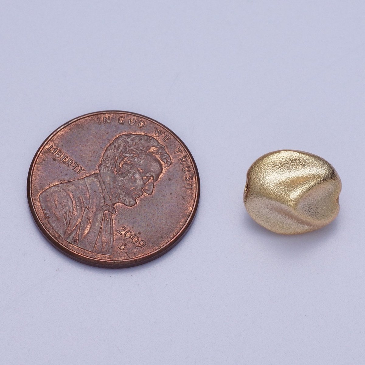 20 Pieces 9.5mm Matte Geometric Gold Beads | B-495