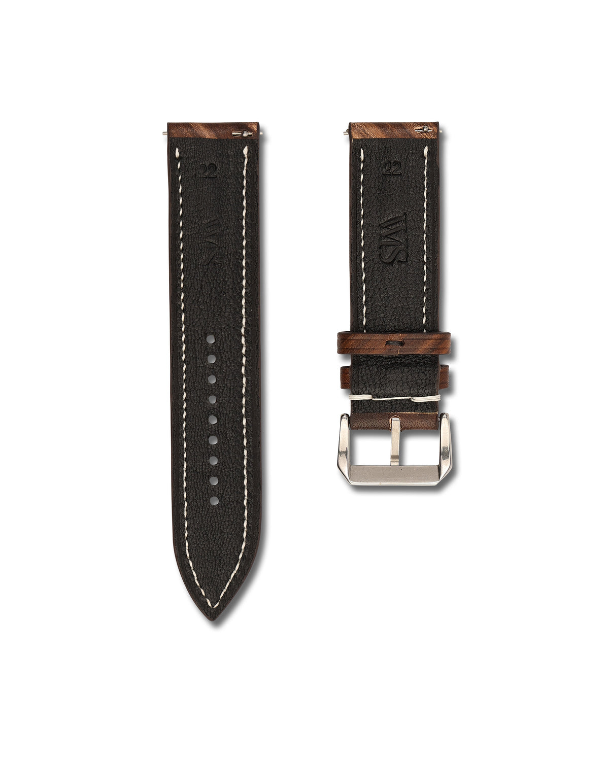 Walnut Brushed Calf Leather Watch Strap 20mm