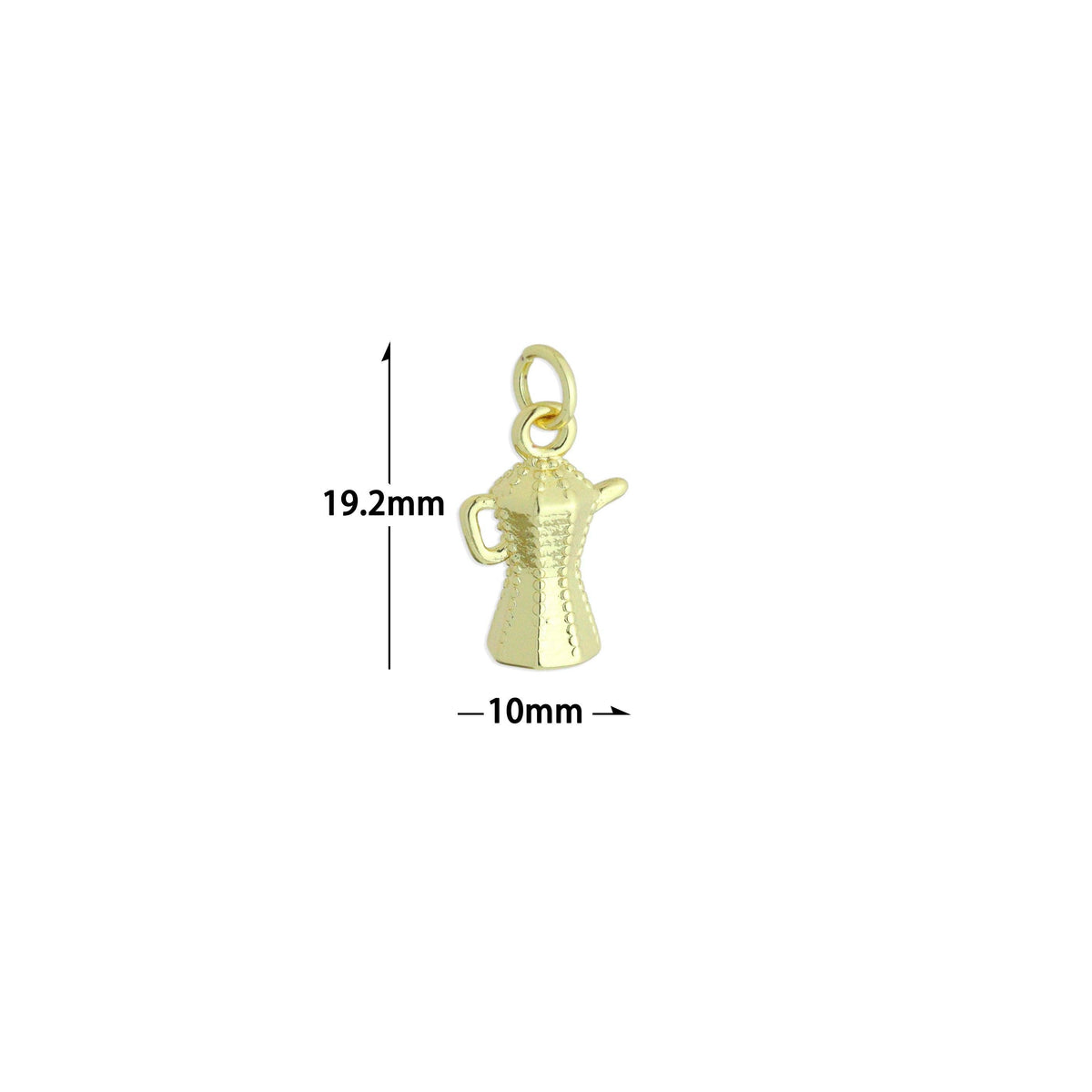 Gold Silver Coffeepot teapot Charm Pendant,Sku#LX854