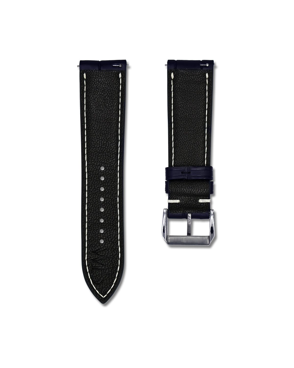 Midnight Blue Genuine Alligator Leather Watch Strap 22mm