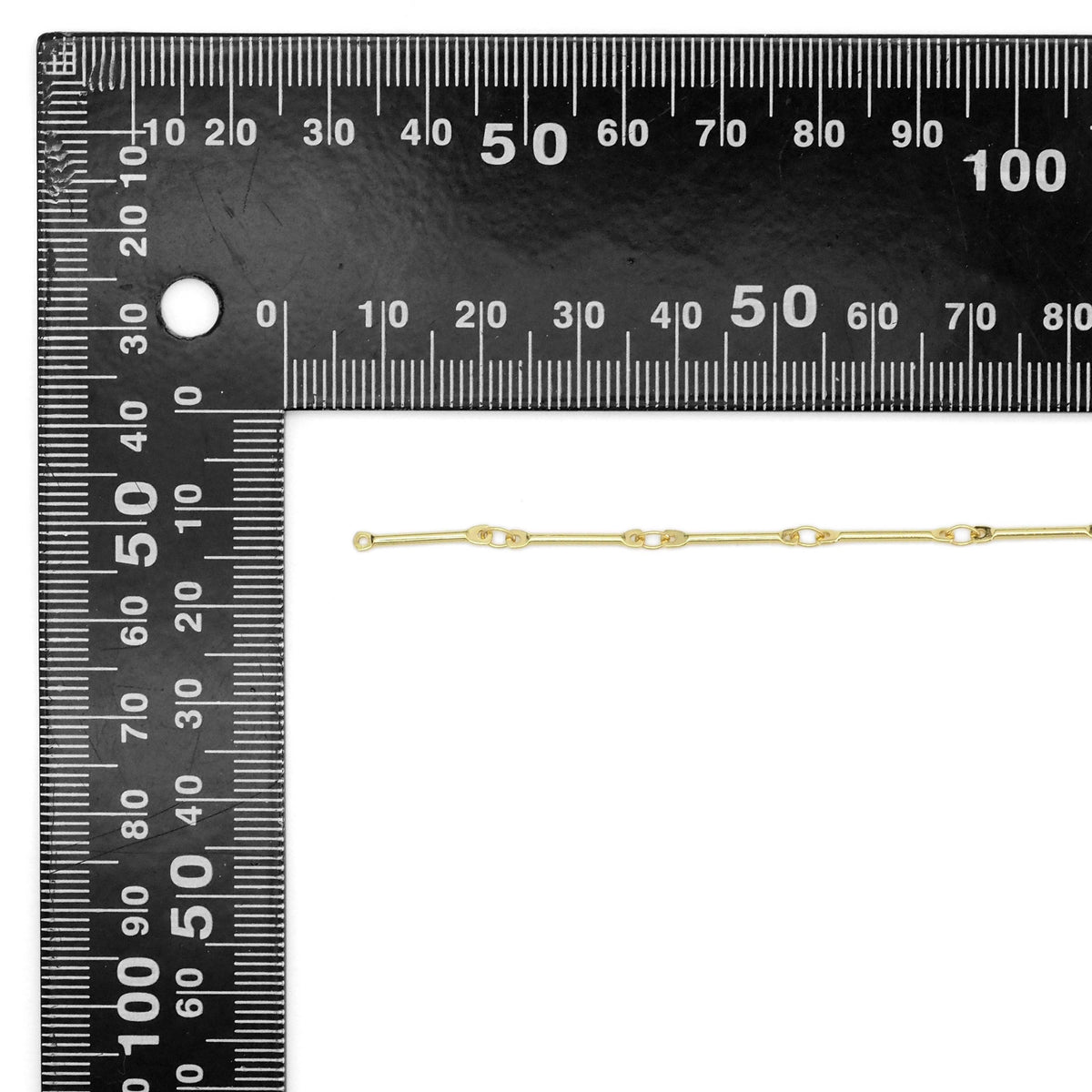 Gold Dainty Bar Link chain by Yard, Y865